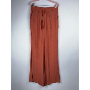 Monday Swimwear Tahiti Pant Clay Red Orange High Rise Lined Beach Lounge Medium